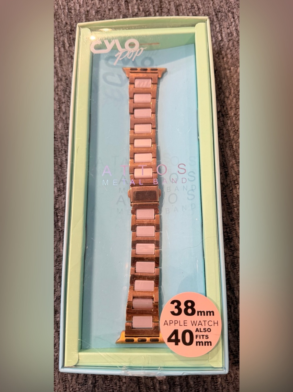 Cylo Pop Rose Gold Pink Blush Metal Apple Watch Band 38mm 40mm